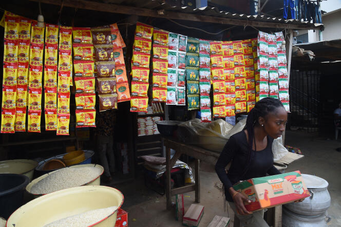 Au marché d’Ibafo, au nord de Lagos, le 28 juillet 2022.
