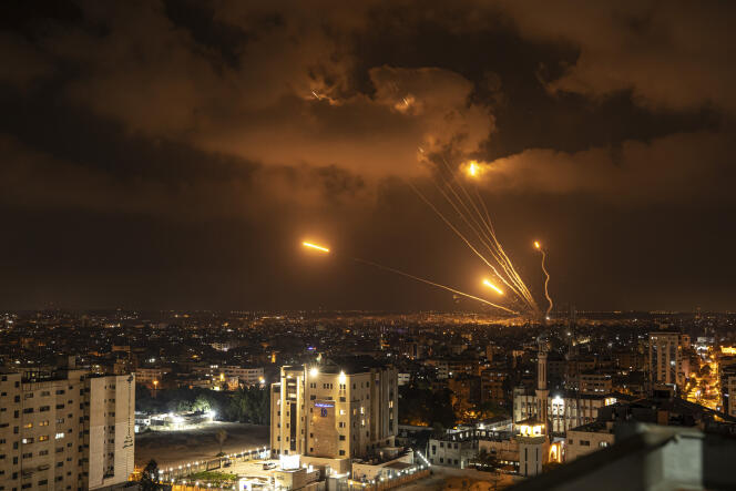 Rockets fired by Palestinian militants toward Israel, in Gaza City on Friday, August 5