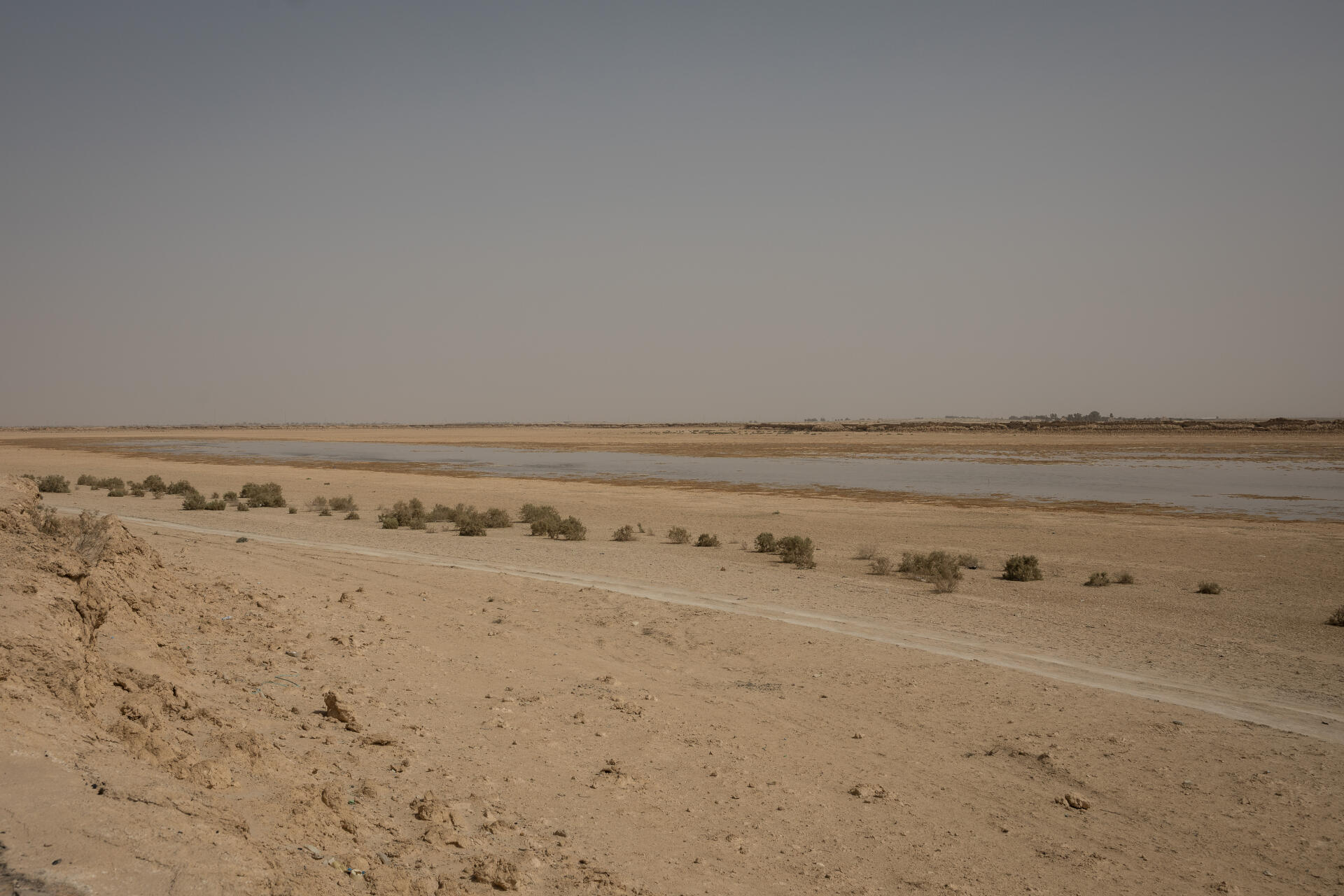 Le lac Sawa n'est rempli que de 5 % à 10 % de sa superficie initiale. En Irak, le 6 juillet 2022.