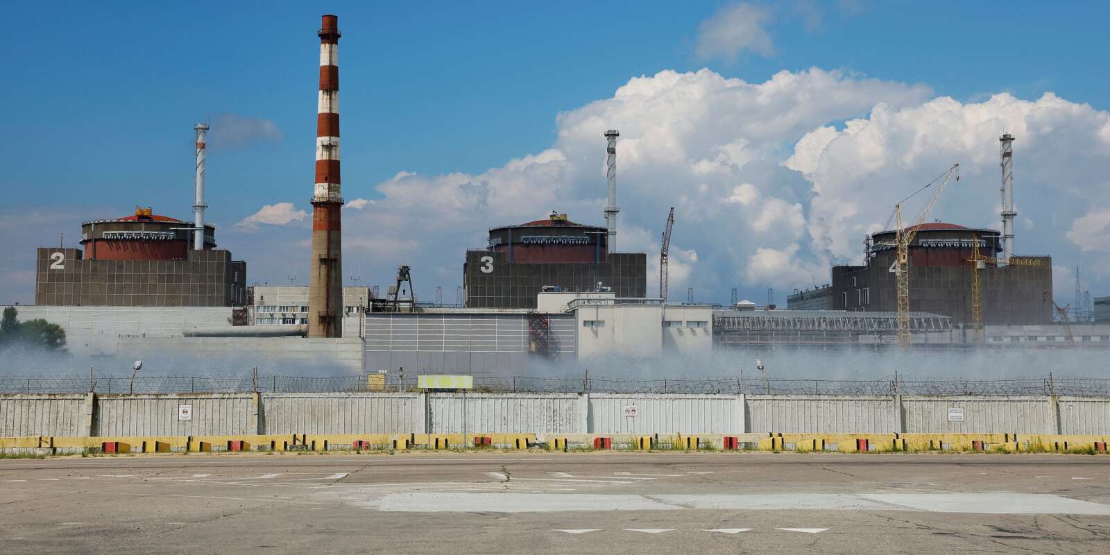 La centrale nucléaire de Zaporizhzhia au cours du conflit entre l’Ukraine et la Russie, à l’extérieur de la ville d’Enerhodar contrôlée par la Russie, dans la région de Zaporizhzhia, en Ukraine, le 4 août 2022. 