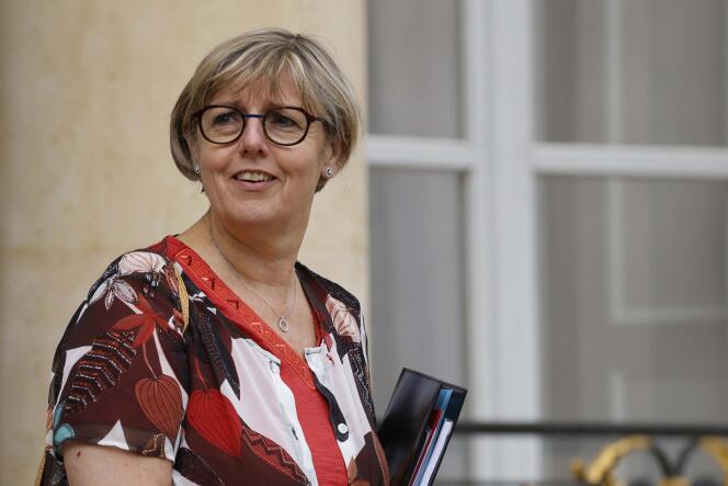 French Minister of Higher Education and Research Sylvie Retailleau after attending the weekly cabinet meeting at the Elysée Palace in Paris on July 20, 2022.