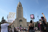 Manifestation pour le droit à l’avortement à Lincoln, la capitale du Nebraska, le 4 juillet.