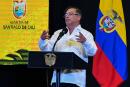 Colombian President Gustavo Petro delivers a speech during the first Summit of Mayors from the Colombian Pacific Coast region, in Yumbo, Colombia on August 10, 2022. (Photo by JOAQUIN SARMIENTO / AFP)