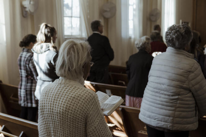 Service religieux à l’église réformée d’Orania le 24 juillet 2022.