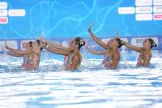 L’équipe de France de natation artistique, à Rome, le 11 août 2022.