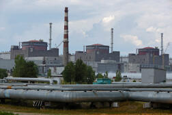 La centrale nucléaire de Zaporijia, occupée par les Russes, le 4 août 2022.
