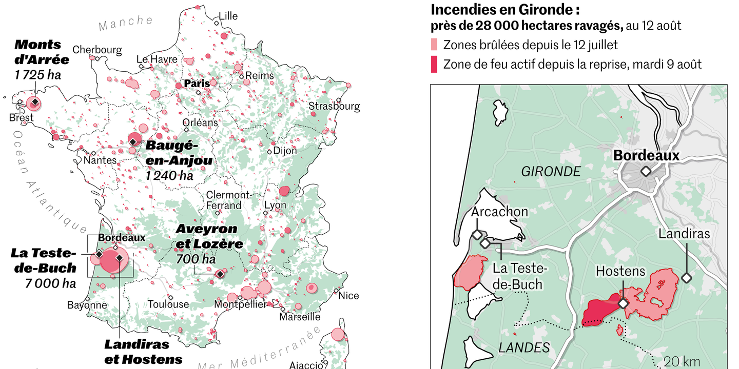 La Carte Des Incendies En France Depuis Le Début De Lété 9722