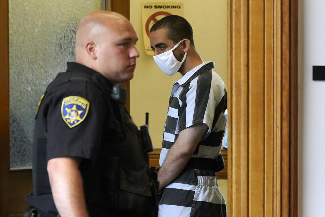 Hadi Matar at an arraignment in the Chautauqua County Courthouse in Mayville, NY on Saturday, August 13