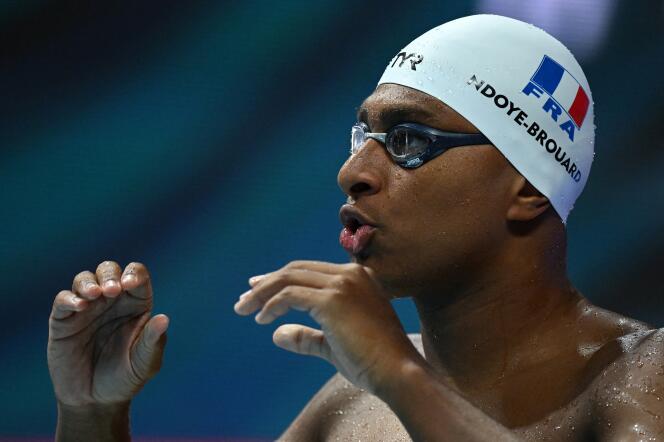 Yohann Ndoye Brouard during the world swimming championships in Budapest, June 22, 2022.