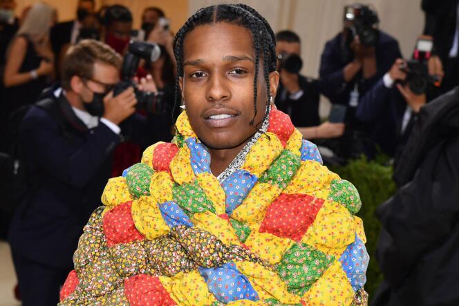 American rapper A$AP Rocky, at the 2021 Met Gala at the Metropolitan Museum of Art in New York on September 13, 2021.