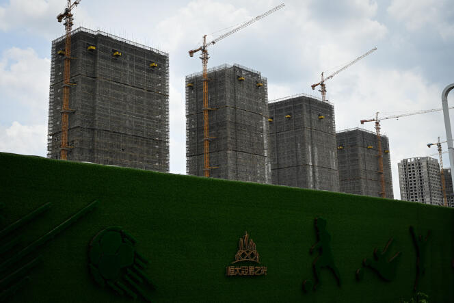 Chantier de construction d’immeubles du promoteur Evergrande à Guangzhou (Chine), le 18 juillet 2022.