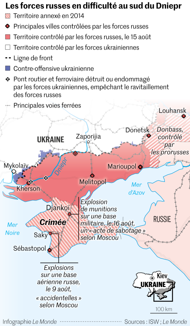 une épingle rouge brodée sur la carte du monde de l'ukraine, la