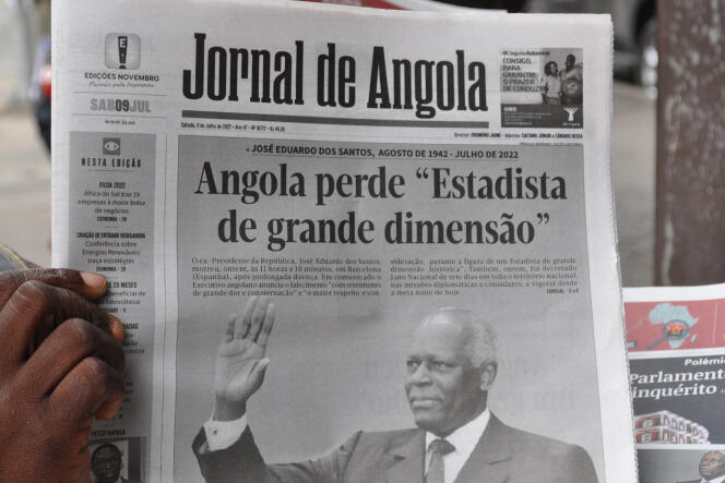 Le « Jornal de Angola » du 9 juillet 2022 annonce la mort de l’ancien président José Eduardo dos Santos.