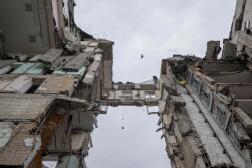Un bâtiment officiel détruit à Mykolaiv, dans le sud de l’Ukraine, le 17 août.
