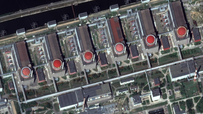 Des images par satellite de la centrale de Zaporijia, sur laquelle Kiev et Moscou s’accusent mutuellement de procéder à des frappes, le 19 août 2022.