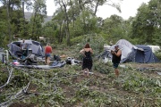 Après l’orage qui a fait un mort au camping de Sagone, à Coggia, en Corse, le 18 août 2022.