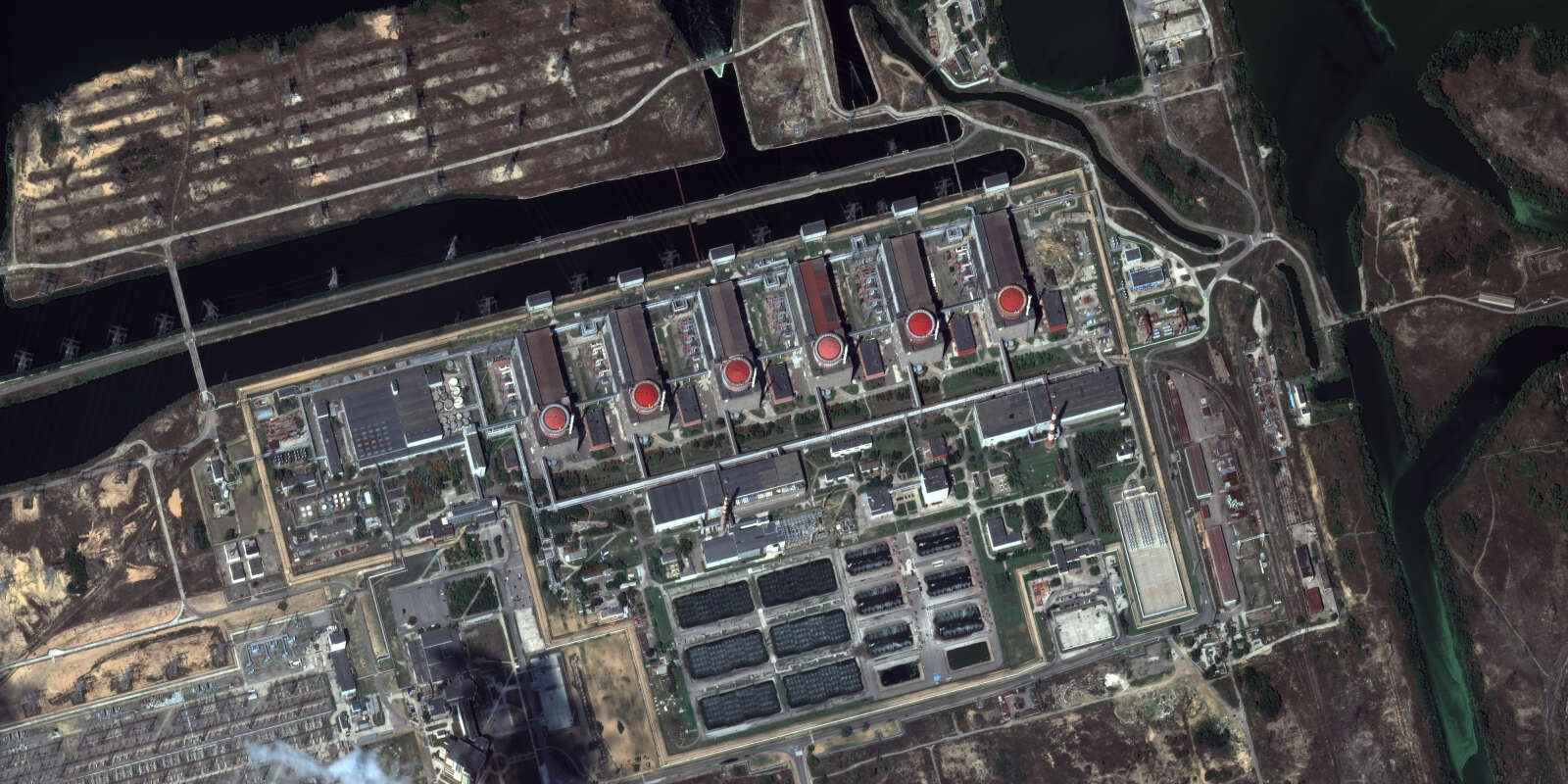 Image satellite de la centrale nucléaire ukrainienne de Zaporijia, occupée par la Russie, le 19 août 2022.