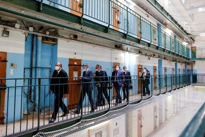 El ministro de Justicia, Eric Dupond-Moretti, en la prisión de Fresnes (Val-de-Marne), el 7 de julio de 2020.