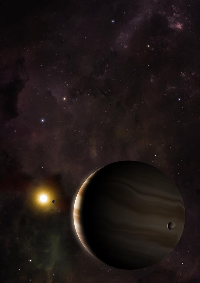 Illustration de l’exoplanète (planète extrasolaire) WASP-39b. Elle se trouve à quelque 700 années-lumière de la Terre. Le système WASP-39 se trouve dans la constellation de la Vierge. 