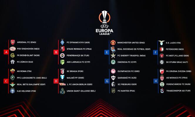 Le tirage au sort de la phase de groupes du tournoi de football UEFA Europa League 2022-2023 à Istanbul, le 26 août 2022. 