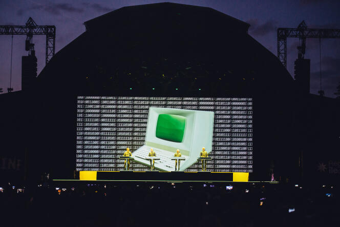 The German group Kraftwerk at the Rock en Seine festival, in Saint-Cloud (Hauts-de-Seine), August 26, 2022.