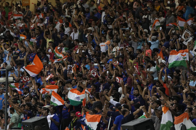 Indian fans in Dubai during a match between India and Pakistan on August 28, 2022.