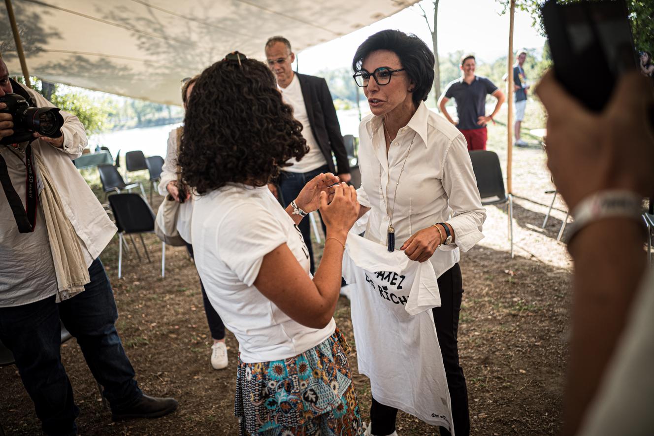 Rachida Dati and Olivia Grégoire in the arena of the "summer