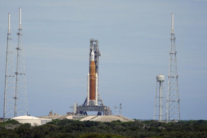 On the Kennedy Space Center launch pad, Aug. 30, 2022, in Cape Canaveral, Florida.
