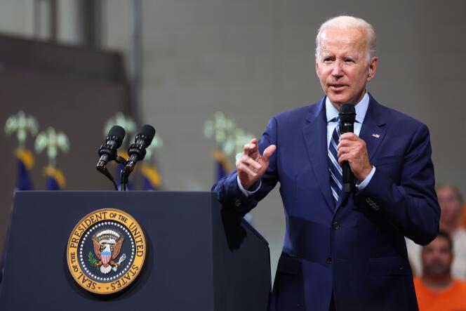 Joe Biden à Wilkes-Barre (Pennsylvania), le 30 août 2022.