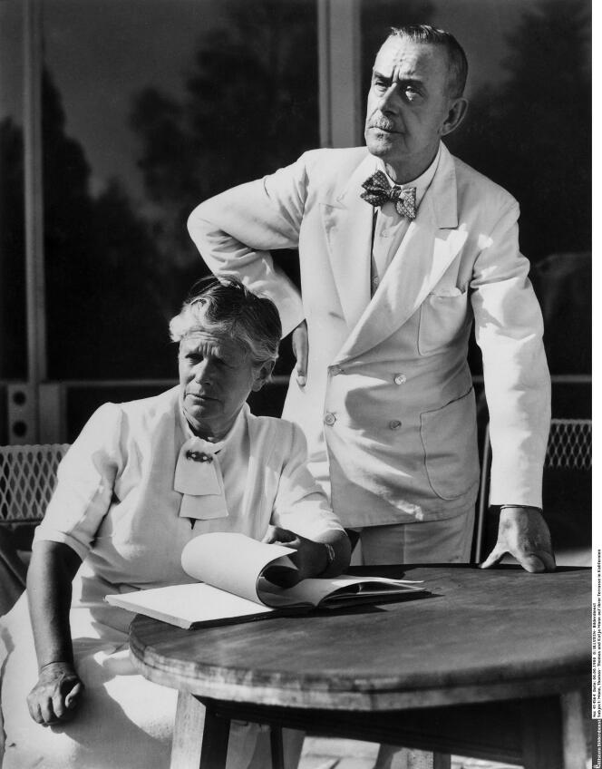 German writer Thomas Mann and his wife, Katia Pringsheim, in California.  Undated photo.