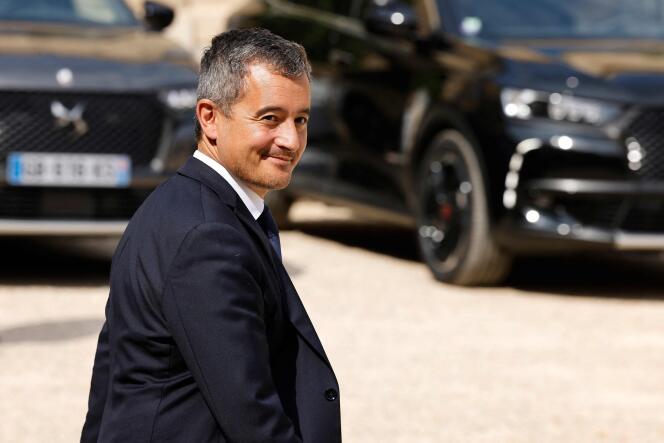 Interior Minister Gérald Darmanin in the courtyard of the Elysée Palace in Paris on September 1, 2022.