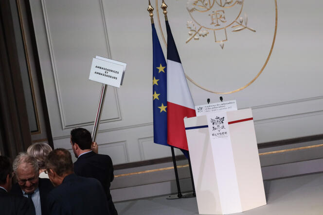 During the conference of ambassadors, at the Elysée, on September 1, 2022.