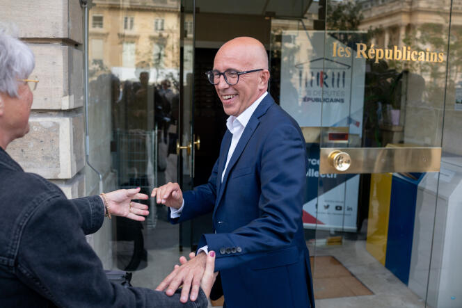 Le député des Alpes-Maritimes, Eric Ciotti, au bureau du parti Les Républicains, à l’Assemblée nationale, le 20 juin 2022.