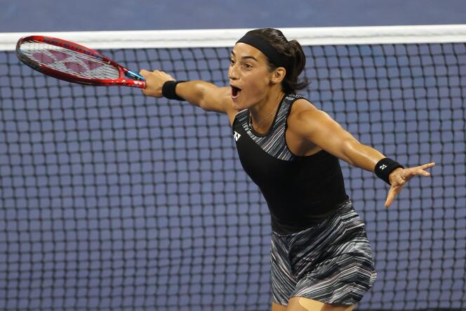 Caroline Garcia after her victory over Canadian Bianca Andreescu in the third round of the US Open, in New York, September 2, 2022. 