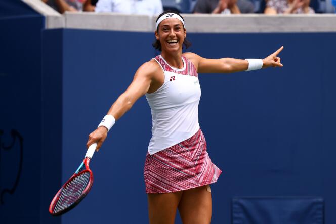 Caroline Garcia, vincitrice del suo ruolo negli ottavi di finale agli US Open del 4 settembre a New York.