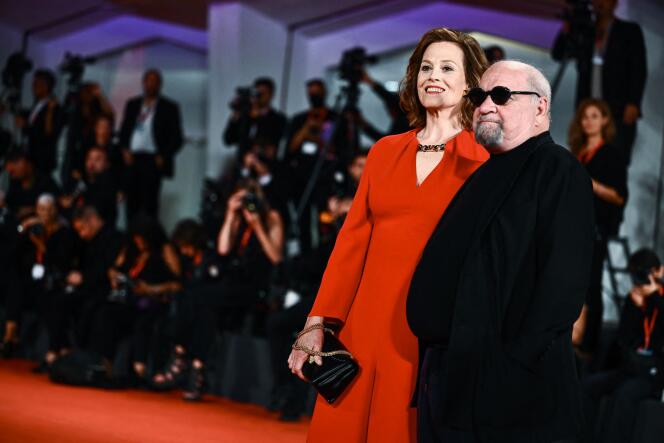 Actress Sigourney Weaver and director Paul Schrader on September 3, 2022, at the screening of 
