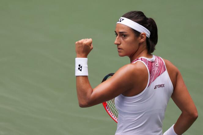 French Caroline Garcia during her match in the round of 16 of the US Open, September 4, 2022, in New York.