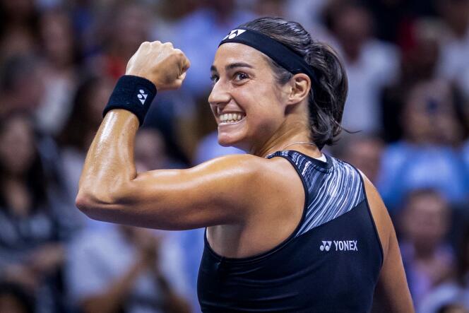 Caroline Garcia after her victory over American Coco Gauff on September 6 at the US Open.