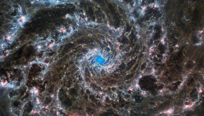 La galaxie M 74, située à 32 millions d’années-lumière de la Terre, vue par le télescope spatial James-Webb.