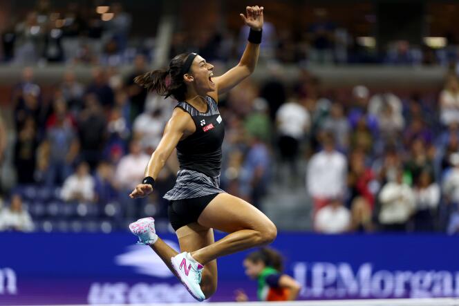 La Française Caroline Garcia après sa victoire contre l’Américaine Coco Gauff, en quart de finale de l’US Open, à New York, le 6 septembre 2022.