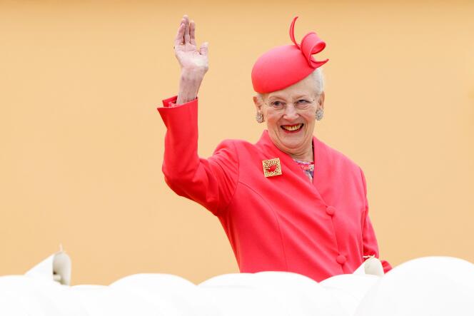 Queen Margrethe II of Denmark on board the royal yacht 