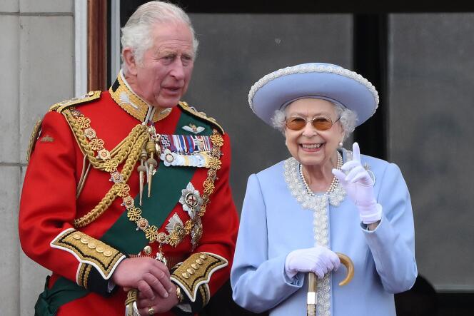 Queen Elizabeth II and her son, Charles, then Prince of Wales, on June 2, 2022.