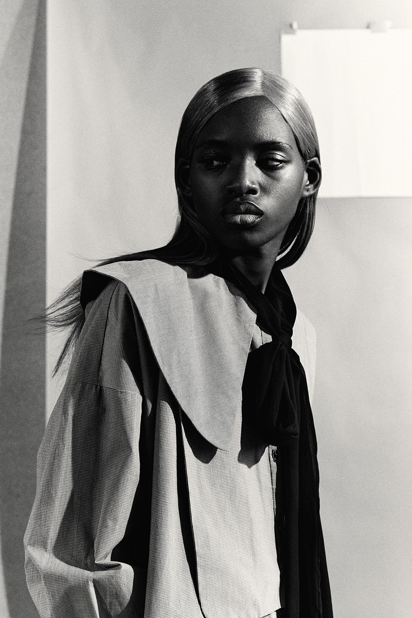 Cotton pipe dress, Studio de Lastanges, €450. delostanges.com Under dress Silk crepe muslin bussy-po blouse, Saint Laurent - Anthony Vaccarello, €1,190. ysl.com