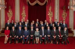 (FILES) In this file photo taken on December 3, 2019 Leaders of Nato alliance countries, and its secretary general, join Queen Elizabeth II and the Prince of Wales for a group picture to mark 70 years of the alliance. From a string of US presidents to Lady Gaga, Queen Elizabeth II met leading political and artistic personalities from around the globe during her record-breaking time on the throne. Some were despised dictators, others world-famous guitarists she made polite conversation with. Regardless of the personalities, she always kept her composure. (Photo by Yui Mok / POOL / AFP)
