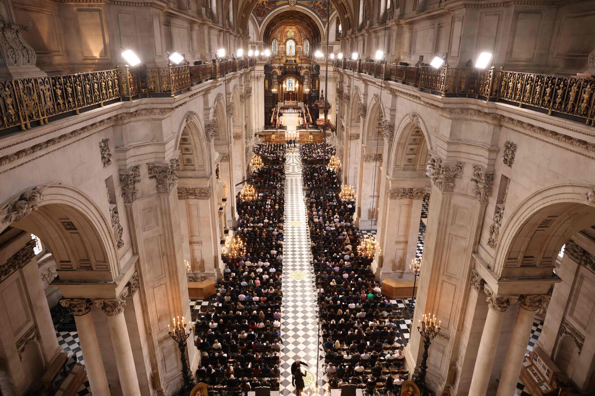 La misa conmemorativa en honor de la Reina Isabel II en la Catedral de San Pablo en Londres, el 9 de septiembre de 2022.