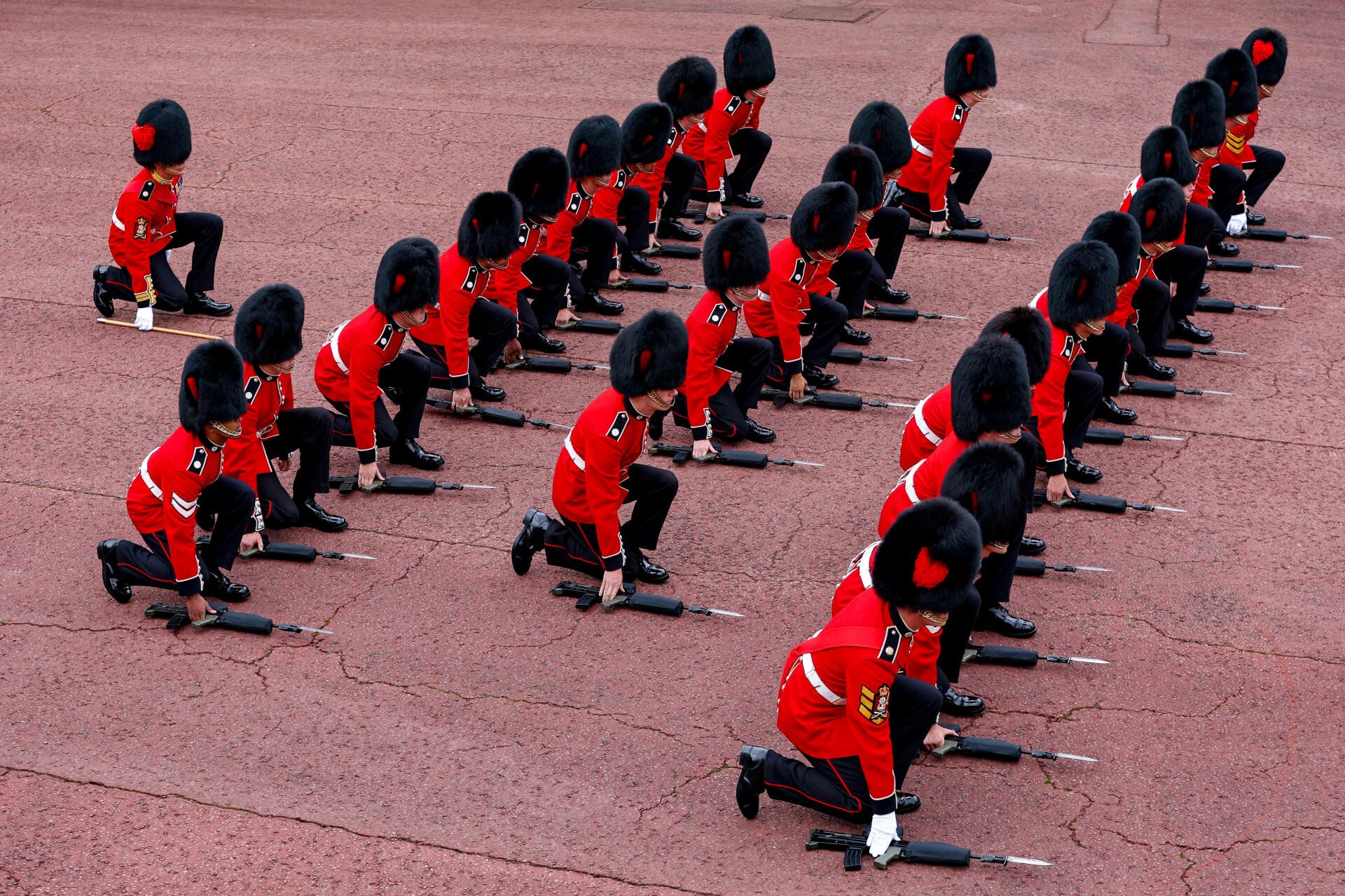 Members of the Royal Guard at the first reading of King Charles III's proclamation at St James's Palace, London. September 10, 2022.
