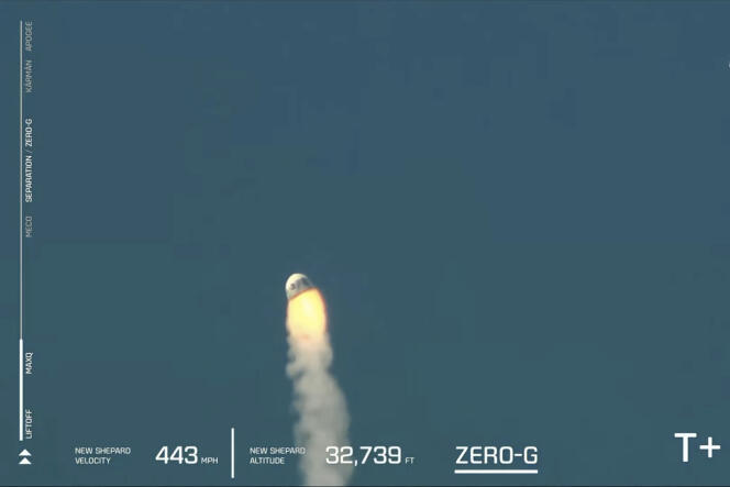 Image provided by Blue Origin showing the rocket did not take off on Monday 12 September 2022.