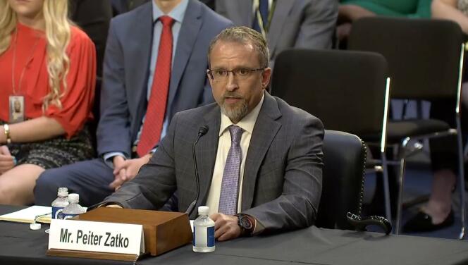 Peiter Zatko, lors de son audition au Sénat américain, le 13 septembre 2022.
