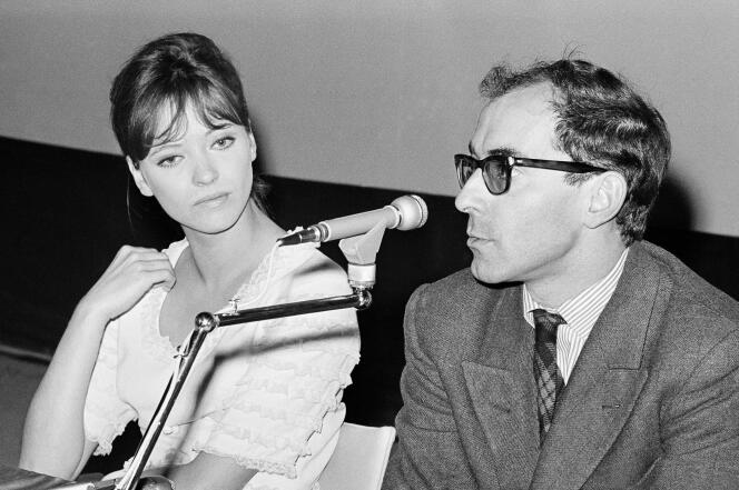 Jean Luc Godard and French actress Anna Karina at the International Film Festival in Venice on Aug. 31, 1965.