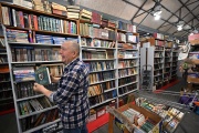 A bookstore in the Kyiv book market in June, 2022.